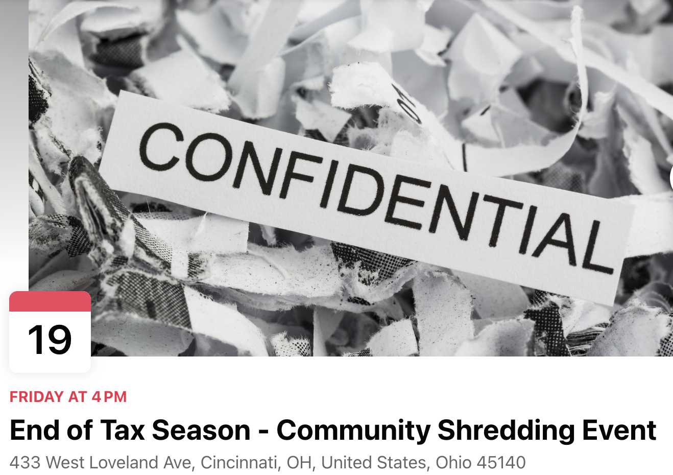 Free community shred event